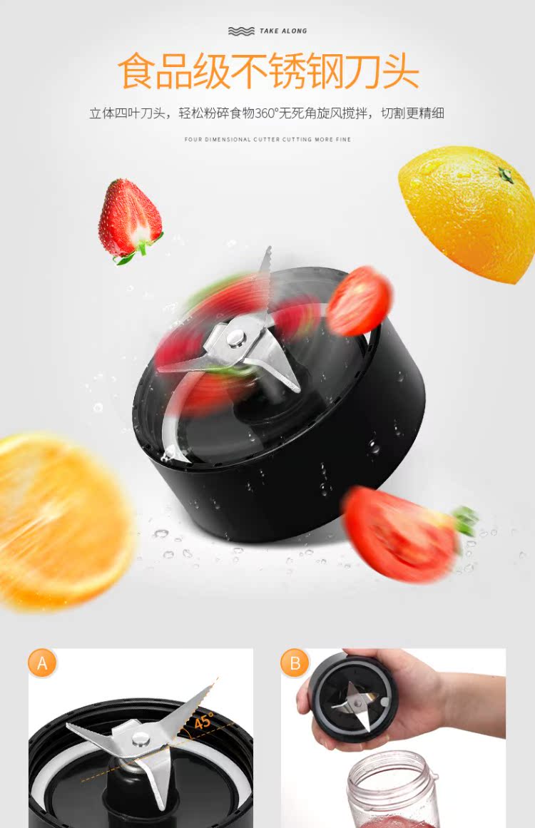 máy ép chậm unold Máy ép trái cây cầm tay mini HYUNDAI / hiện đại QC-JB2372 máy ép chậm bluestone
