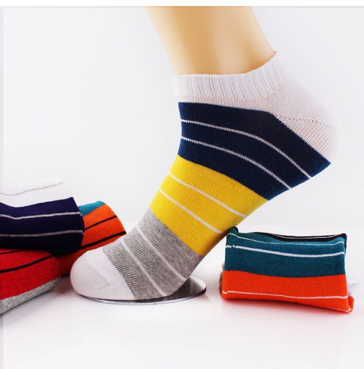 Vớ nam Langsha vớ vớ Langsha nam vớ cotton mùa hè bông khử mùi thấm mồ hôi miệng nông vớ vô hình vớ thủy triều - Vớ nam tất nam giá rẻ