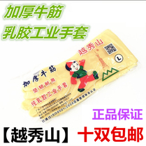 Yuexiu Mountain Latex Gloves Hotel Home Cleaning Gloves Decoration Plaster Waterproof Gloves 10 Pair