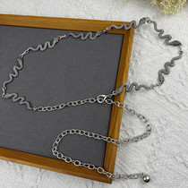 Design sense waist chain accessories female ins snake chain belt decoration with skirt jeans metal chain fine