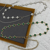 High-end rhinestone waist chain accessories female ins fashion chain belt decoration with skirt jeans metal chain