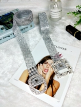 Full rhinestone belt Womens belt with diamonds Fashion wild Full diamond-set diamond belt decoration with skirt jeans tide ins
