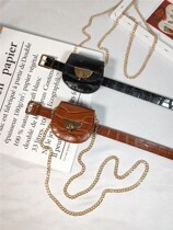 Belt fanny pack womens fashion wild mini chain bag decoration crocodile pattern belt Net red belt bag tide ins