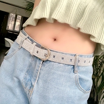 Full rhinestone belt womens super flash belt diamond crystal belt fashion wild thin waist package trim jeans dress tide