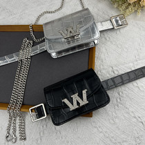 New chain belt bag womens trendy ins small waist bag decoration with skirt suit jeans mini leather small bag