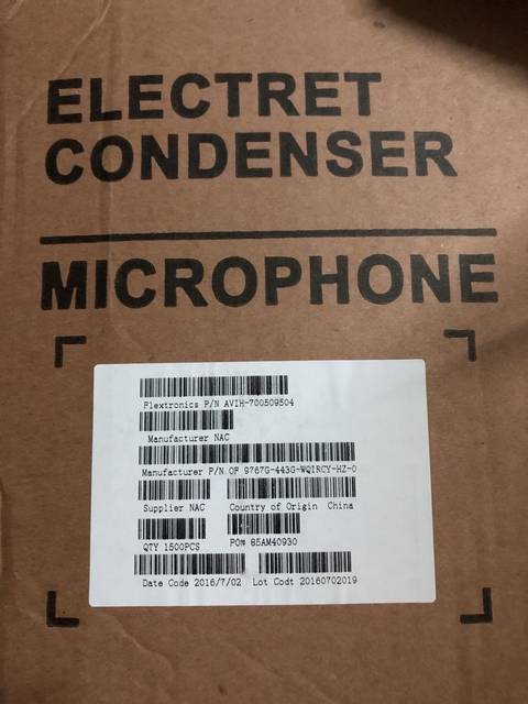Electret Imported Wired Microphone 9767G-443G-Wqircy-Hz-0 Brand New
