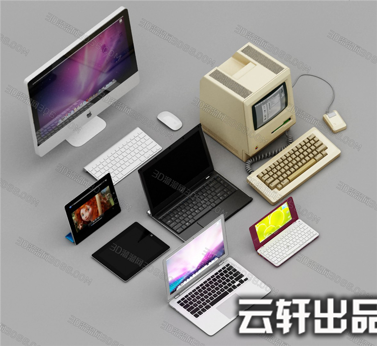 家用电器3Dmax模型厨房卫生间超市展柜空调电视洗衣机3D模型-19