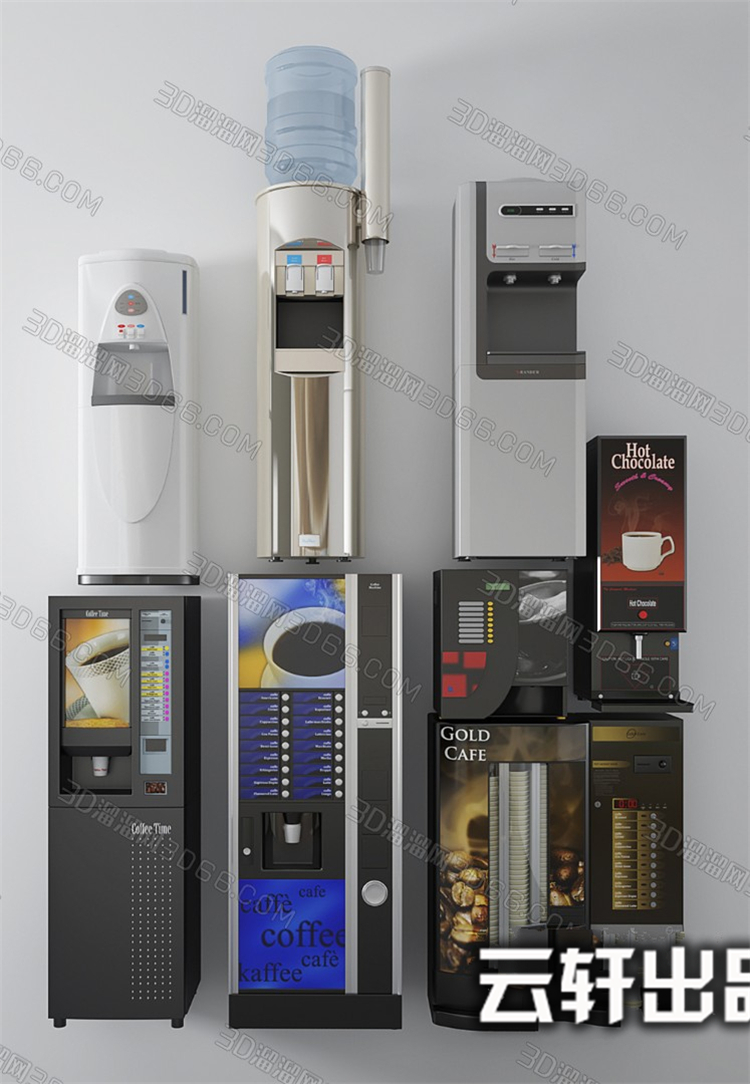 家用电器3Dmax模型厨房卫生间超市展柜空调电视洗衣机3D模型-50