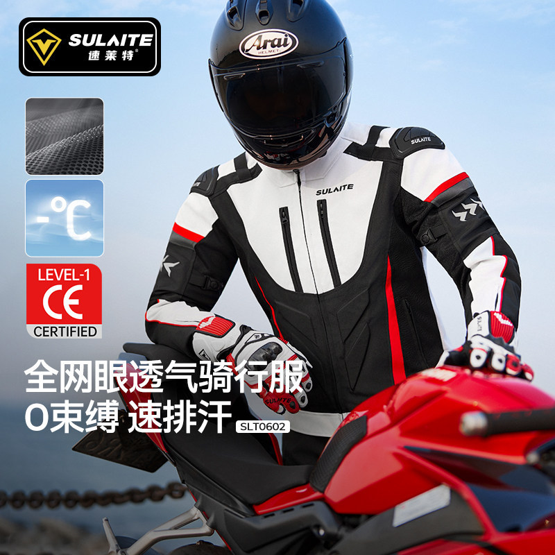 Summer Breathable Motorcycle Riding Suit, All-Season Windproof, Warm and Cold-Resistant Retro Motorcycle Racing Suit for Men and Women