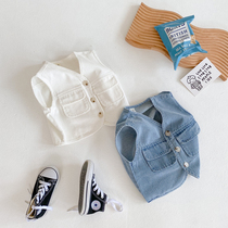 Boy Cowboy Machia children 2021 new childrens clothing spring autumn children Camshoulder baby baby foreign air vest waistcoat