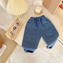 Boy Soft Jeans Baby Spring Autumn Dress 2022 New Kids Can Open Crotch Pants Casual Baby Pants