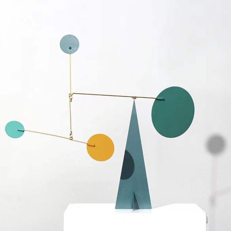 Danish designer minimalist creative balancer ornaments model room sample house display center metal geometric soft furnishings