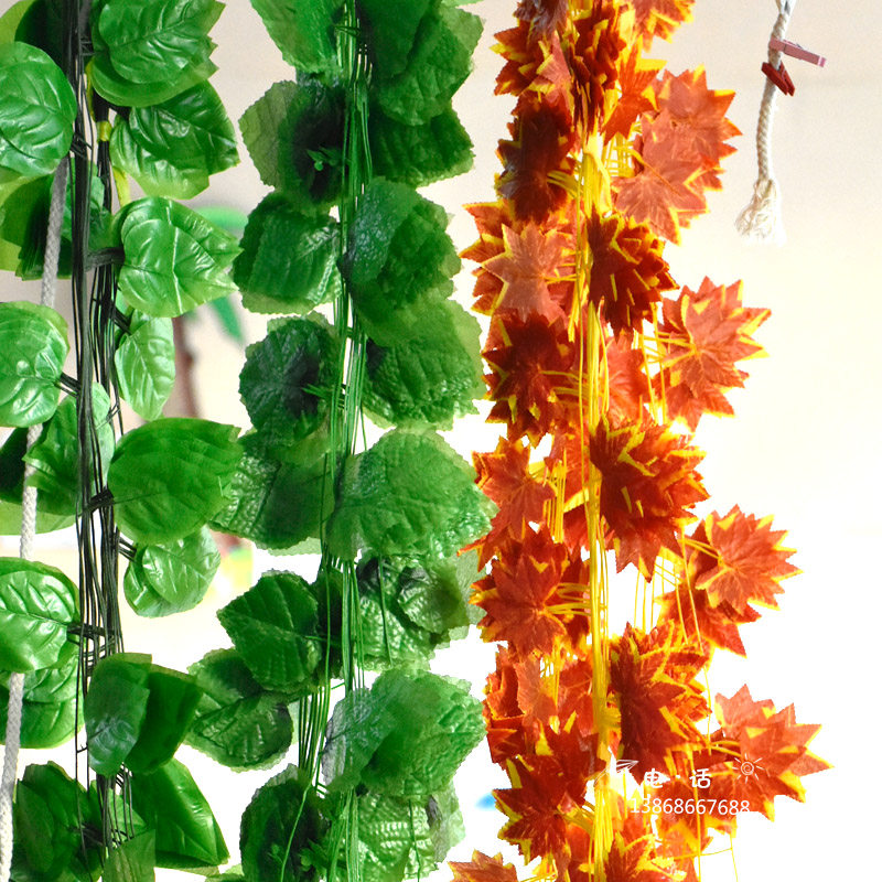 Simulation grape maple leaf rattan home classroom Kindergarten corridor Air charm decoration decoration silk cloth