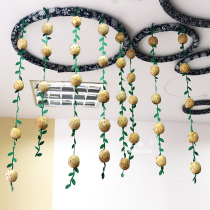 Handmade works Corridor classroom Bamboo woven bamboo egg arrangement material Wicker creative environment decoration Non-woven fabric