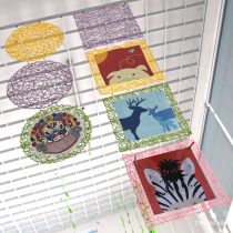 Creative handmade net square round straw hanging kindergarten classroom home wall decoration Air environment layout