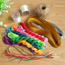 Handmade color rope Leather rope Fishing line Hemp rope Gold and silver wire braided charm Pendant Handmade accessories line