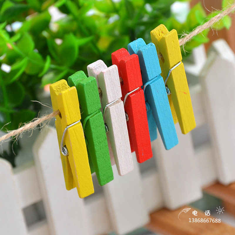 Handmade wooden shelf Color wooden frame Photo clip Digital frame I-shaped nail Big head art nail