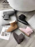 Qingcang Australia Tarramarra Core Velvet Bow Short Snow Boot 811030