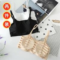 Quần lót thể thao sling đồ lót nữ băng lụa đẹp trở lại quấn ngực ống hàng đầu học sinh nữ trung học không có vành áo ngực áo ống đen