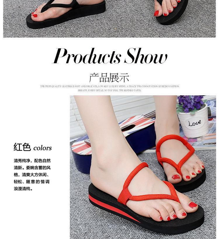 Mùa hè thời trang đơn giản, dép xỏ ngón, sandal, sandal đi biển, giày đế bằng, không trơn, dép đế dày, nữ dép lưới