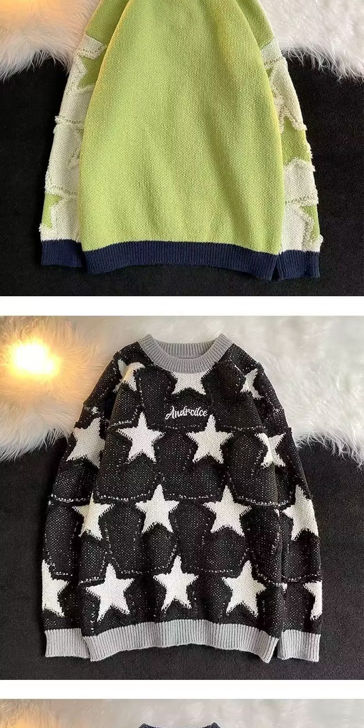 Women's Sweater Autumn Winter Loose Knit Pullover For Couple_voghion.com