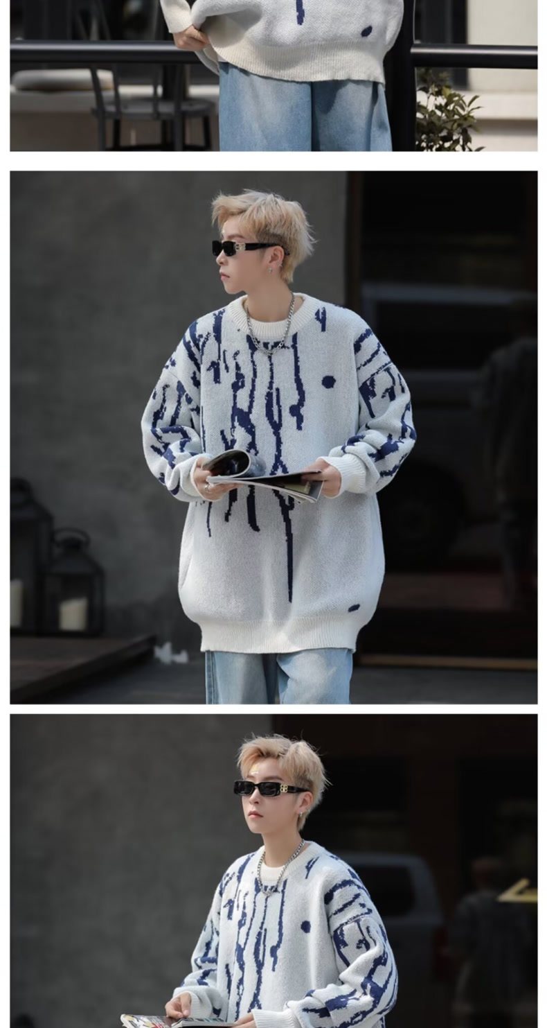 Men's Knitted Sweater Loose Fitting Style For Autumn And Winter_voghion.com