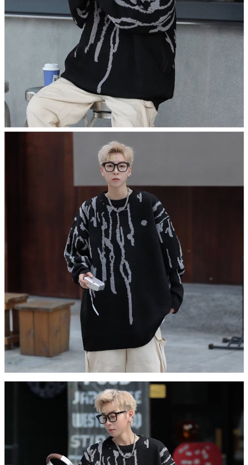 Men's Knitted Sweater Loose Fitting Style For Autumn And Winter_voghion.com