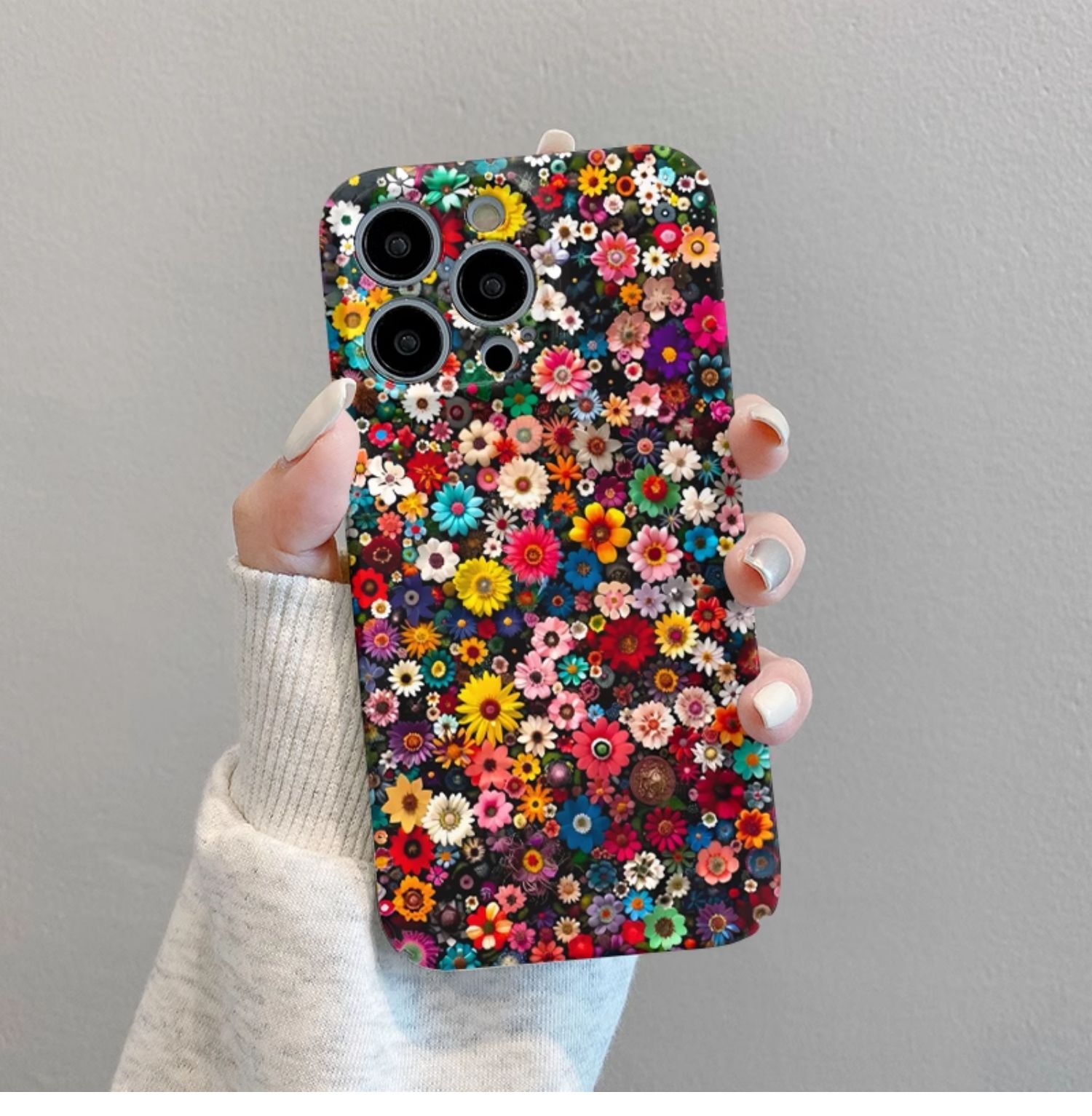 Full screen color flower phone case women, suitable for iPhone 15, 13, Promax OnePlus 12/11/ace2/8, silicone 7t,_voghion.com