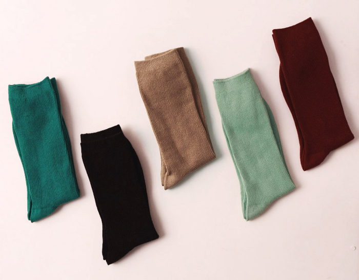 Mùa thu và mùa đông vớ cotton ống Hàn Quốc vớ retro ngắn đại học gió Sen nữ thủy triều rắn màu vớ Nhật Bản vớ dài