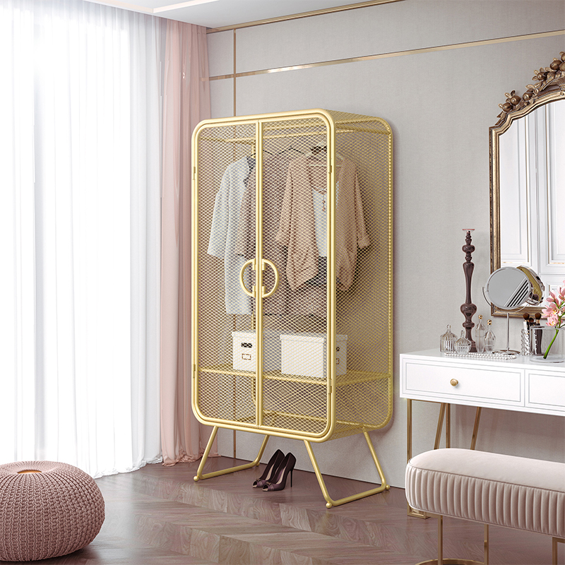 Nordic Style Princess Wardrobe Wrought Iron Single Double Door
