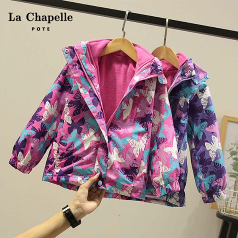 Lashabelle Children's Clothing Girl Autumn Winter Outdoor Assault Clothes Three-in-one Coat Foreign Pie Children Winter Clothing thickened