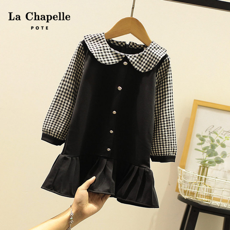 Lashabelle children's clothing 2022 new children's spring dress foreign pie Little fragrant windy girl foreign dress Korean version shirt skirt