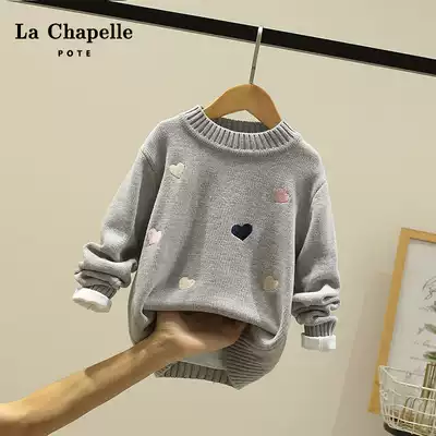 Rashabel children's clothing girl sweater pullover autumn dress children's spring and autumn round neck sweater Korean version of sanitary clothing