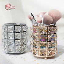 Huayang makeup brush bucket Crystal Diamond makeup brush bucket storage barrel storage tube European ins brush storage tool