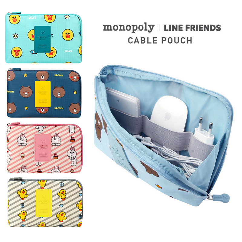 South Korea's line friends shockproof digital storage bag travel charger power data cable mobile charging finishing bag