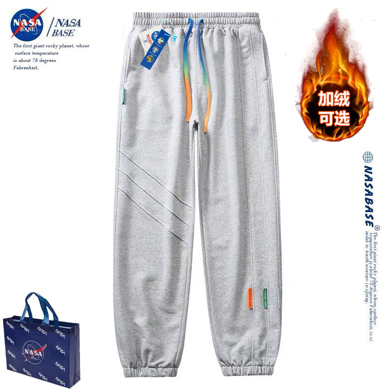 Nasa Collaboration Loose Fleece Pants for Autumn and Winter, Plus Size Sweatpants with Jogger Cuffs, American Casual Sports Trousers Nasa Collaboration Loose Fleece Pants for Autumn and Winter, Plus Size Sweatpants with Jogger Cuffs, American Casual Sports Trousers