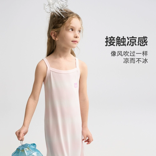 Детская ночная рубашка AIMER, модальная детская ночная рубашка с короткими рукавами для девочек, подтяжки, антибактериальный новый продукт класса А