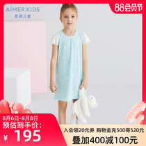 (Milk series)21 new products Love children 1 year old girl girl spring and summer short-sleeved home night dress can be worn outside