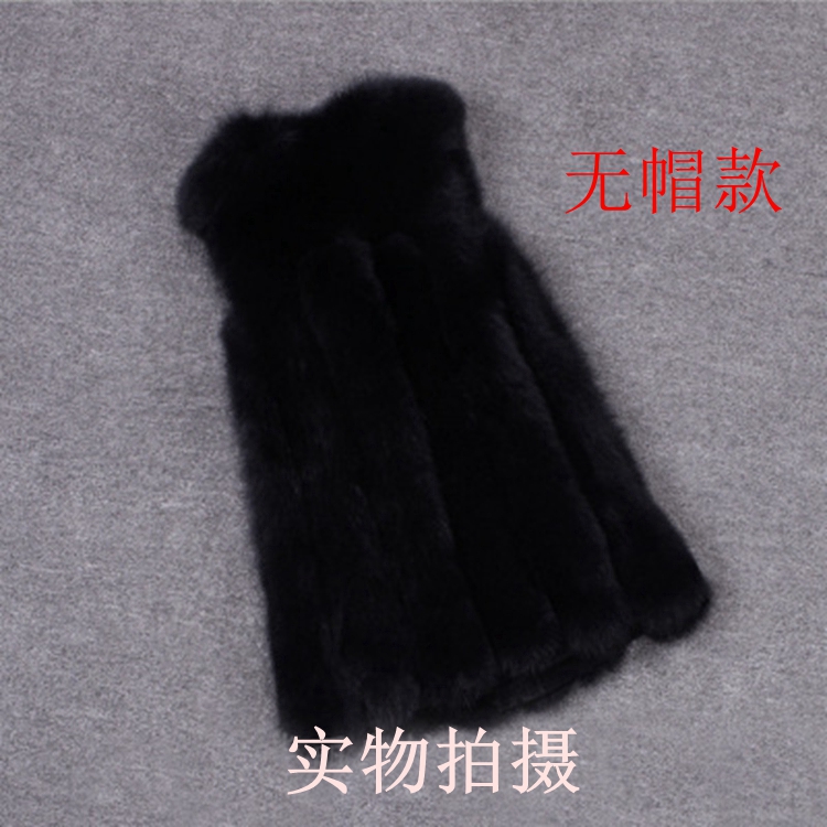 Áo vest nữ cỡ lớn phần dài 2016 mới giải phóng mặt bằng chất béo mm mùa đông cộng với phân bón để tăng màu đặc đã mỏng có nắp áo khoác da lộn lót lông nữ