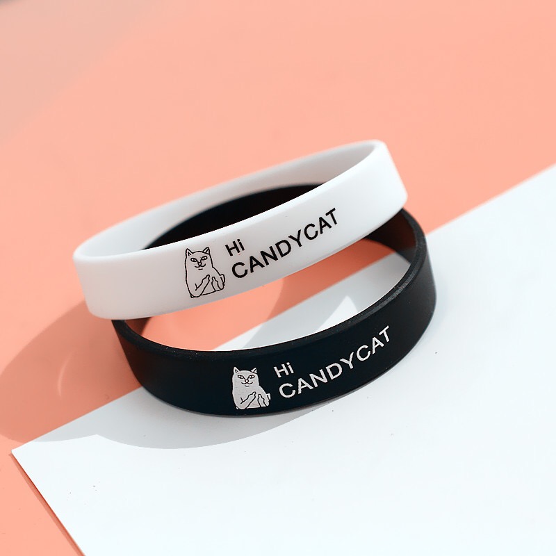 European and American tides Cat cat lovers Silicone Hand Ring Personality Fashion 100 Hitch Sports Energy Men And Women Rubber Bracelet-Taobao
