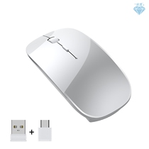 New Charging Type-c Wireless Mouse USB Dual Receiver Mute E