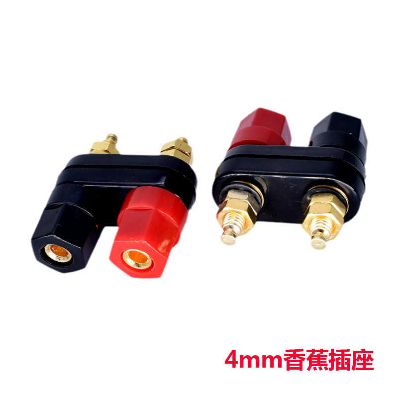 Hexagonal wiring column double connected banana plug seat sound amplifier 4mm banana terminal connector