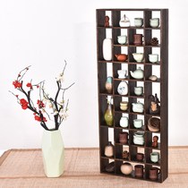 New Bogu rack Multi-treasure pavilion solid wood Chinese wall-mounted wall-mounted modern simple shelf Tea set rack Museum rack