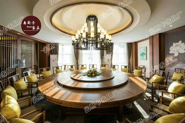 Bàn ăn Trung Quốc mới Bàn tròn gỗ rắn kết hợp bàn ăn gỗ và ghế kết hợp Bàn ăn đơn giản câu lạc bộ khách sạn câu lạc bộ bàn ghế điện