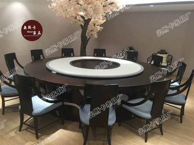Bàn ăn Trung Quốc mới Bàn tròn gỗ rắn kết hợp bàn ăn gỗ và ghế kết hợp Bàn ăn đơn giản câu lạc bộ khách sạn câu lạc bộ bàn ghế điện