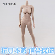 VERYCOOL FX05B 1 6 half-encapsulated female body set wheat color big chest without head carving