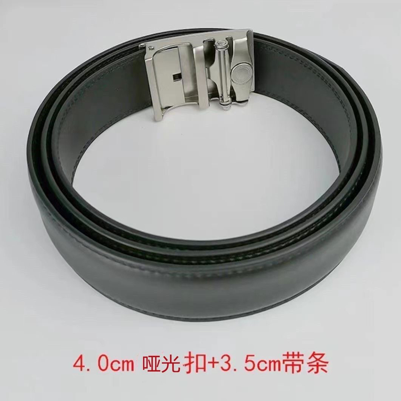  4.0 Wide Automatic Matte Buckle Duty Belt Business Stainless Steel Black Glossy Buckle Men's and Women's Trouser Belt