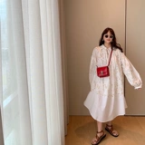 Весеннее белое шифоновое платье, юбка, большой размер, коллекция 2022, французский стиль