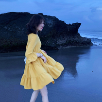 Large size spring dress 2021 new female spring long sleeve French slim dress temperament goddess dress skirt