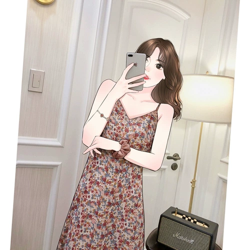 Брендовое летнее платье, подходит для подростков, изысканный стиль, популярно в интернете, цветочный принт